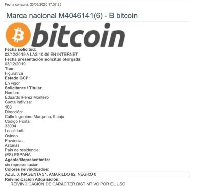 patente bitcoin España