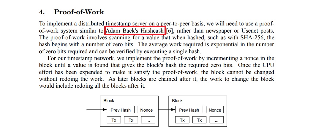 Adam Back citado en el white paper de Bitcoin