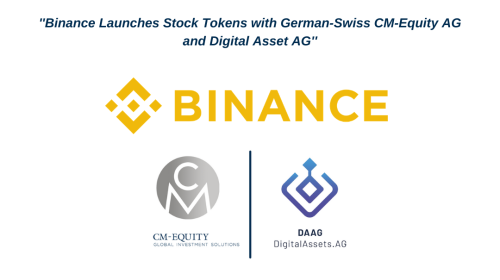 Binance lanza tokens de acciones con la suizo-germana CM-Equity AG y Digital Asset AG