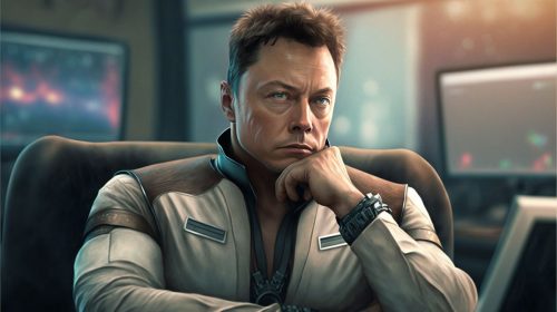Elon Musk pensando en su oficina mientras busca remplazao para CEO de Twitter. Imágen por DiarioBitcoin de uso libre, bajo dominio público