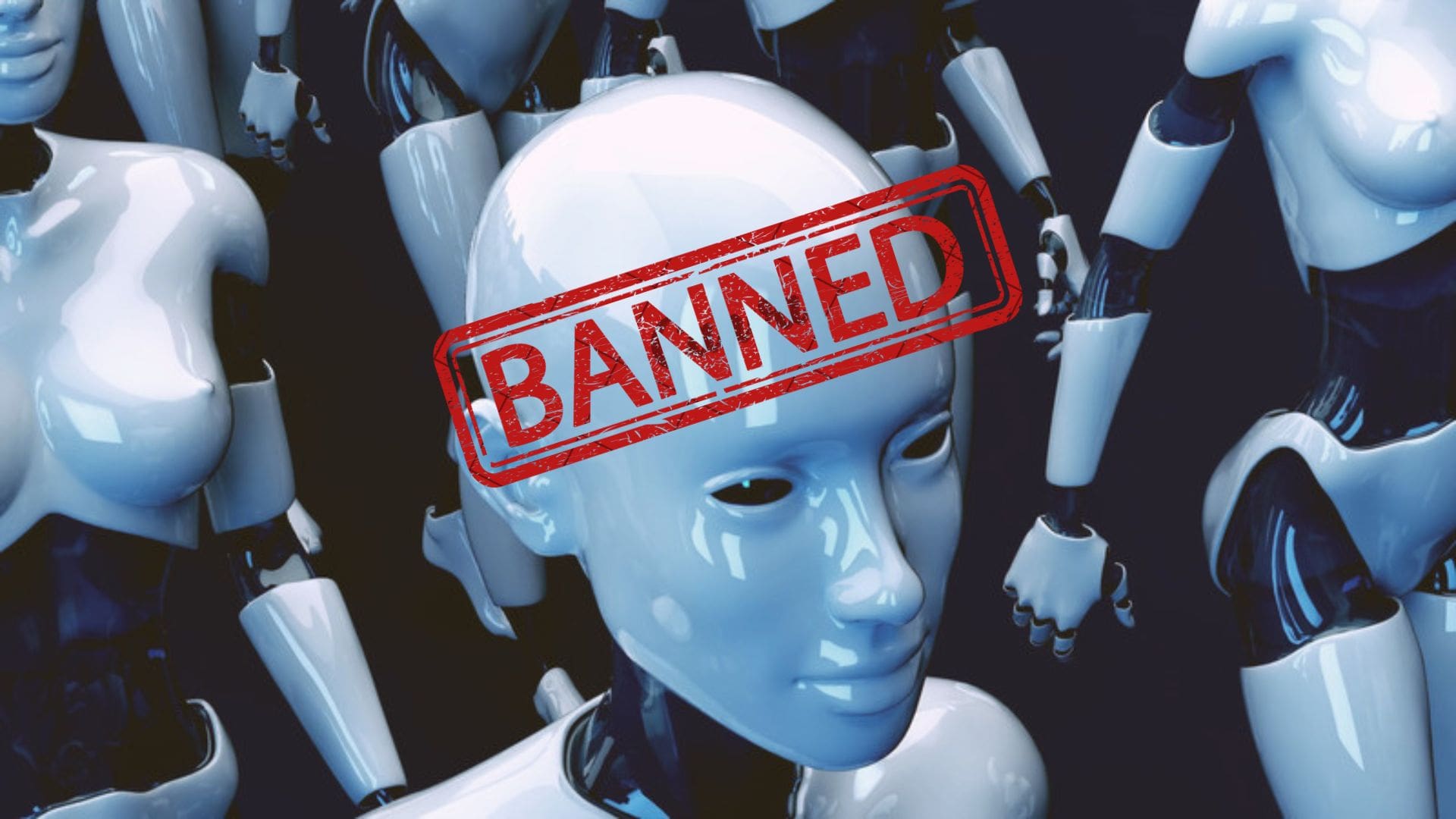 AI robot prohibido unsplash canva