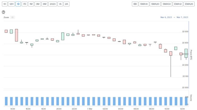 Evolución precio Bitcoin este 7 de marzo